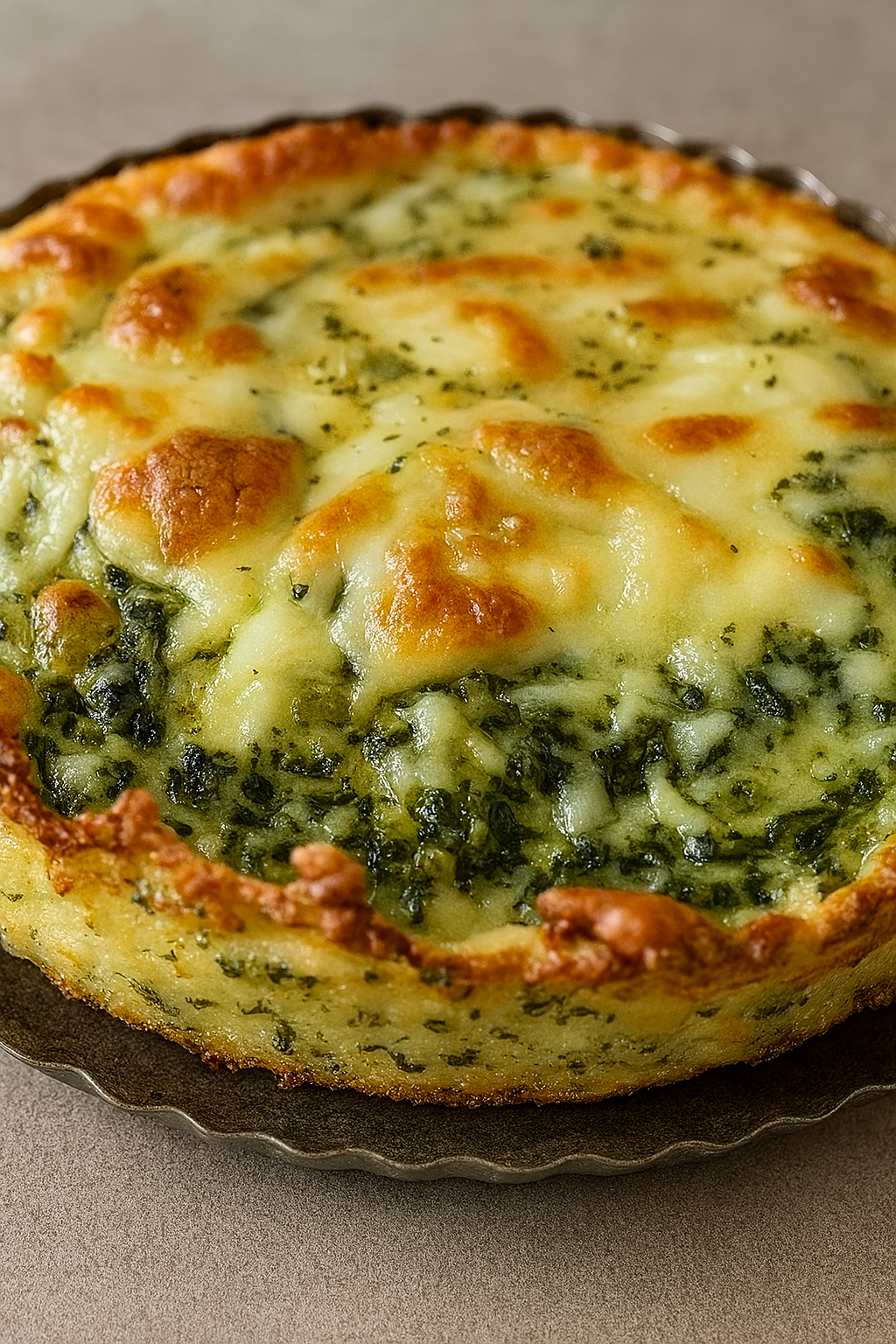 Tarta de Espinaca y Queso en Masa de Papa